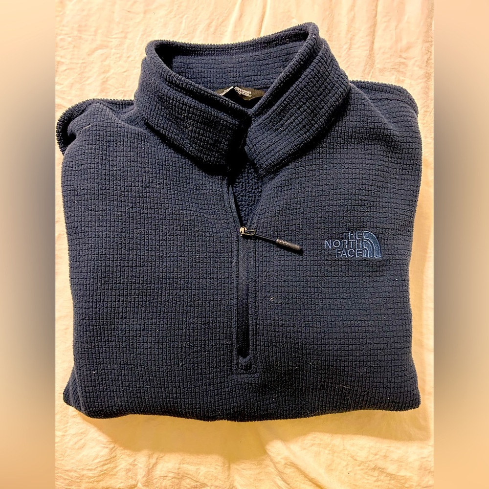 North Face 3 quarter zip navy sweater